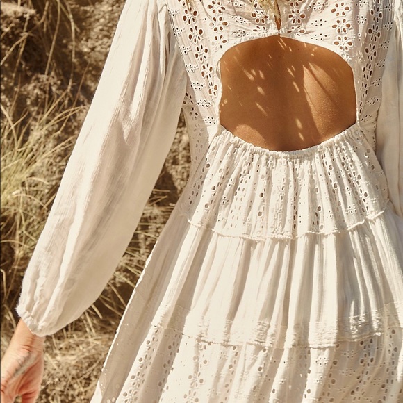 NEW Believe in Magic Boho Cut-out Ivory White Prairie Maxi Dress - Picture 2 of 14